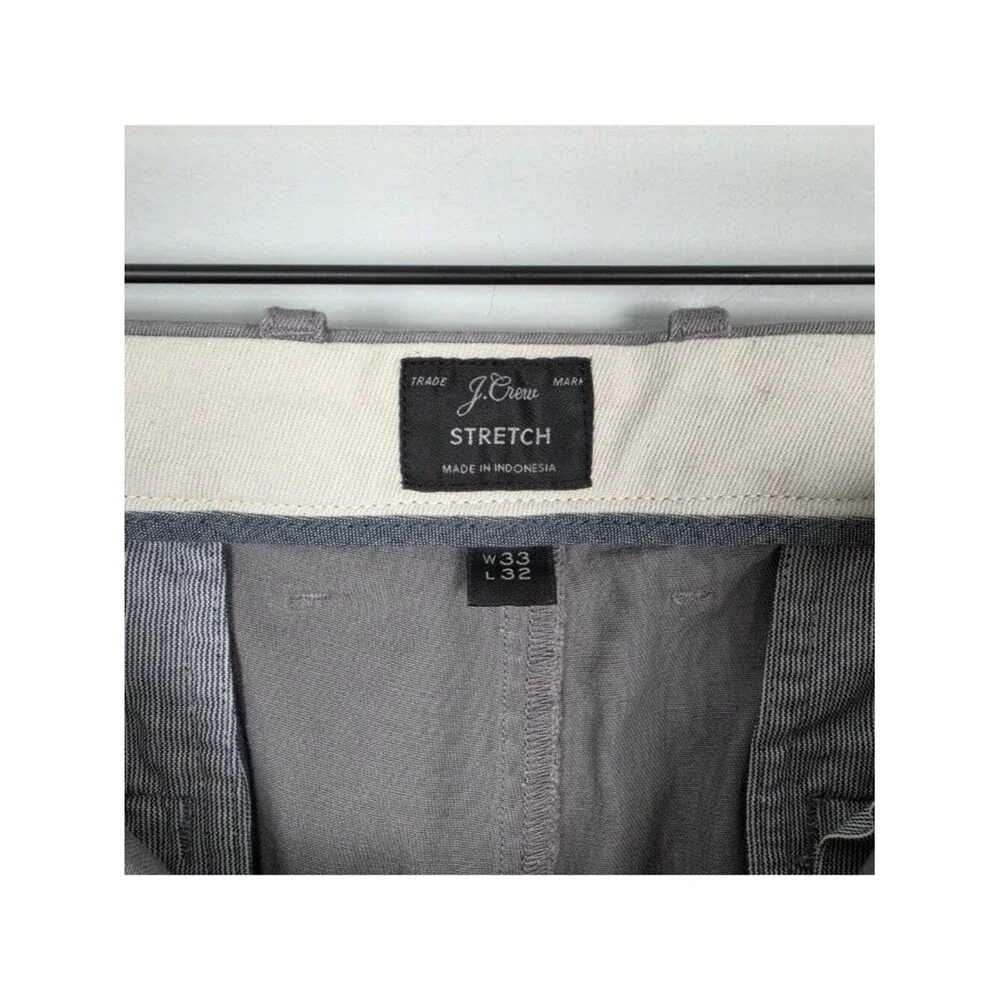 J. Crew Size 33x32 484 Slim Fit Stretch Chino Pant Gray